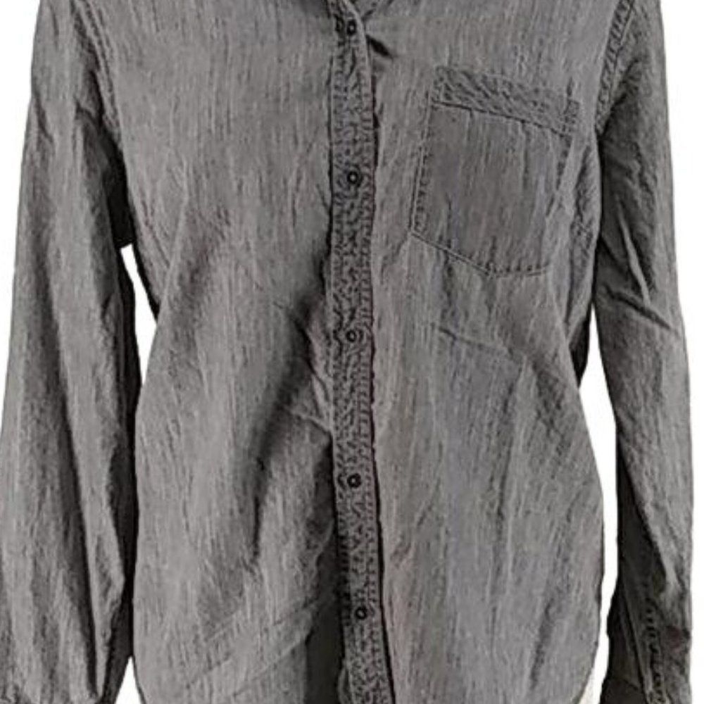 Lucky Brand Grey Stonewashed Button Down Shirt Size Large